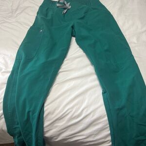 Green Pants with Gray Drawstring figs cargo Kade